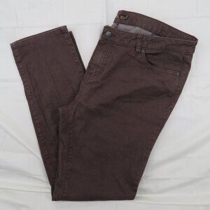 prAna | Brown Organic Cotton Stretch Pants | Size 18/36